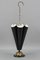 French Umbrella-Shaped Black and White Metal and Brass Umbrella Stand, 1950s, Image 4