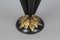 French Umbrella-Shaped Black and White Metal and Brass Umbrella Stand, 1950s, Image 7