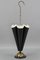 French Umbrella-Shaped Black and White Metal and Brass Umbrella Stand, 1950s, Image 14