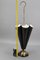 French Umbrella-Shaped Black and White Metal and Brass Umbrella Stand, 1950s 13