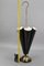 French Umbrella-Shaped Black and White Metal and Brass Umbrella Stand, 1950s, Image 13