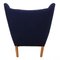 Papa Bear Chair in Blue Fabric by Hans Wegner, 1980s, Image 4