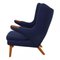 Papa Bear Chair in Blue Fabric by Hans Wegner, 1980s, Image 5