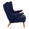 Papa Bear Chair in Blue Fabric by Hans Wegner, 1980s, Image 2