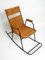 Mid-Century Modern Rocking Chair in Black Painted Metal and Rattan, 1950s, Image 5