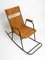 Rocking Chair Mid-Century en Métal Peint Noir et Rotin, 1950s 5