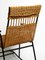Rocking Chair Mid-Century en Métal Peint Noir et Rotin, 1950s 8