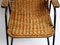 Mid-Century Modern Rocking Chair in Black Painted Metal and Rattan, 1950s, Image 6