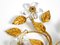 Italian Regency Floral Gilded Murano Glass Wall Lamps, 1970s, Set of 2, Image 14