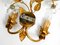 Italian Regency Floral Gilded Murano Glass Wall Lamps, 1970s, Set of 2, Image 13