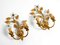 Italian Regency Floral Gilded Murano Glass Wall Lamps, 1970s, Set of 2 2