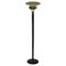 Art Deco Metal Floor Lamp in Lacquered Wood and Chrome, 1930s, Image 1