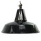 Vintage Industrial French Black Enamel Pendant Lights from Mazda, Image 1