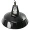 Vintage Industrial French Black Enamel Pendant Lights from Mazda 2