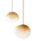 Lampes à Suspension Sirius Ambre Irisé Taille L & XXL par Simone Lueling pour Eloa, Set de 2 1