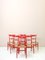 Superleichte Vintage Stühle in Rot, 1960er, 6er Set 6