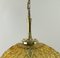 Large Vintage German Structured Glass and Brass Hanging Lamp, 1960s 2