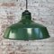 Vintage Industrial American Green Enamel Pendant Light, Image 4