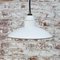 Lampes à Suspension Industrielles Vintage en Émail Blanc et Porcelaine 4