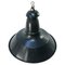 Vintage Industrial French Blue Black Enamel Pendant Lights 2