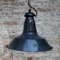 Vintage Industrial French Blue Black Enamel Pendant Lights 4