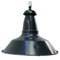 Lámparas colgantes francesas industriales vintage esmaltadas en azul y negro, Imagen 1