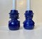 Vintage Blue Glaze Figural Man Wife Ceramic Candlesticks, 1970s, Set of 2 6