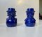 Vintage Blue Glaze Figural Man Wife Ceramic Candlesticks, 1970s, Set of 2 5