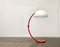 Mid-Century Italian Space Age Red Serpente Floor Lamp by Elio Martinelli for Martinelli Luce, 1970s 3