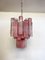 Glass Tube Chandelier with Albaster Pink Glasses, 1990 17