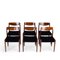 Danish Dining Chairs in Rosewood with Black Curduroy, 1960s, Set of 6 4