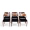 Danish Dining Chairs in Rosewood with Black Curduroy, 1960s, Set of 6 7