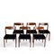 Danish Dining Chairs in Rosewood with Black Curduroy, 1960s, Set of 6 1