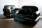 Set of Finnish Armchairs in Green Leather by Kurt Hvitsjö for Isku, 1970 5
