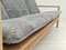 Sofá de tres plazas danés de tela y roble, años 70, Imagen 20