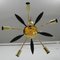 Vintage Italian Brass & Black Metal Ceiling Light 4