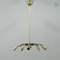 Vintage Italian Brass & Black Metal Ceiling Light 3