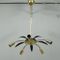 Vintage Italian Brass & Black Metal Ceiling Light 1