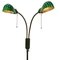 Vintage American Cast Iron Double Green Glass Floor Lamp, Image 5