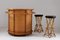 Rattan Bar and Stools, France, 1960s, Set of 3 3