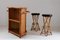 Rattan Bar and Stools, France, 1960s, Set of 3, Image 5