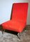 Italian Lounge Chair in Red Velvet in the Style of Zanuso Marco, 1960s 2