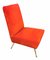 Italian Lounge Chair in Red Velvet in the Style of Zanuso Marco, 1960s 1