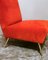 Italian Lounge Chair in Red Velvet in the Style of Zanuso Marco, 1960s, Image 10