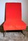 Italian Lounge Chair in Red Velvet in the Style of Zanuso Marco, 1960s, Image 6