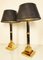 Art Deco Brass and Chrome Bamboo Effect Table Lamps, 1977, Set of 2 3