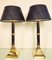 Art Deco Brass and Chrome Bamboo Effect Table Lamps, 1977, Set of 2 1