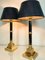 Art Deco Brass and Chrome Bamboo Effect Table Lamps, 1977, Set of 2 2