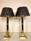 Art Deco Brass and Chrome Bamboo Effect Table Lamps, 1977, Set of 2 5