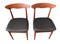 Dänische Teak Stühle mit Ledersitzen, 1960er, 6 . Set 5